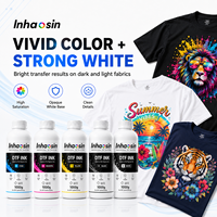 Encre DTF à base d'eau 1000g CMYKW Pigment pour I3200 XP600 4720 L1800 Film PET Transfert thermique T-shirt