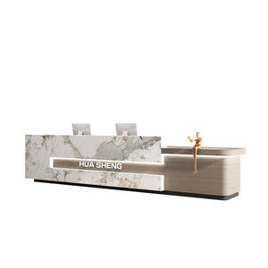 Modern LED Lacquered Wood Reception <b>Desk</b> for Beauty Salons <b>Nail</b> Salons & Spa-Customizable Size & Color - Product Image 5