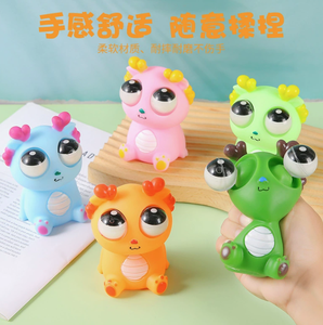 Juguete Antiestrés <span class=keywords><strong>de</strong></span> Dragón con Ojos Saltones, Juguete Sensorial para Apretar, Regalo Promocional con Logotipo Personalizado OEM - Product Image 4