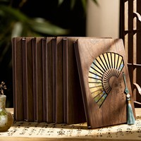 Coffret Cadeau de Carnet à Couverture en Bois de Style Chinois Traditionnel, Reliure Piquée à Cheval, Cadeaux Élégants pour Collégiens/Lycéens