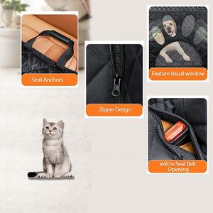 Housse de siège de <span class=keywords><strong>chien</strong></span> étanche aux rayures <span class=keywords><strong>pour</strong></span> siège arrière 360 <span class=keywords><strong>Protection</strong></span> convient à la plupart des camionnettes et camions avec fonction de poche de fenêtre visuelle - Product Image 3