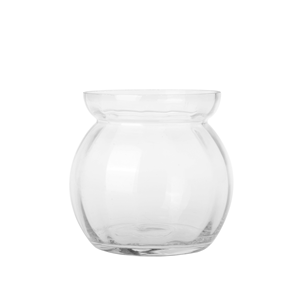 Hand Blown <b>Clear</b> Bulbous Glass Vase Small Round Bubble Vase for Home Wedding Floral Arrangement <b>Table</b> Centerpiece Decor - Product Image 1