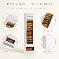 Caixa de Embalagem para Macarons com Janela para Confeitaria, Café, Loja de Sobremesas, Lembrancinhas de Casamento, Presentes de Festa, Caixa de Doces, Caixa de Papel Branca com Gaveta