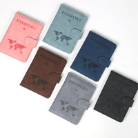 Porte-passeport portable en cuir PU pour les essentiels de voyage, étui de protection pour passeport, portefeuille de cartes avec blocage RFID