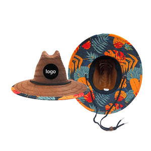 Sombrero de Paja para Pesca y Salvavidas, Sombrero de Paja Personalizado al por Mayor, de Ala Ancha para Hombre, con Logotipo Personalizado, Sombreros de Paja para Playa - Product Image 1