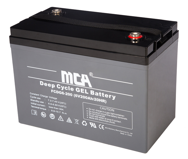 Deep Cycle Sealed Gel Battery 6V 200Ah Rechargeable Lead Acid Power Supply Free for Solar Energy Storage UPS RV Marine Backup