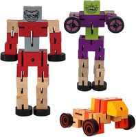 Mainan Mobil Ajaib Berubah Bentuk Autobots Distortion, Robot DIY, Mobil Kayu