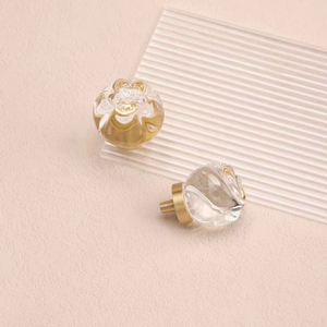 Light Luxury Brass Alloy Glass <strong>Diamond</strong> Furniture Cabinet Door <strong>Drawer</strong> Gold Handles Bedroom Kitchen Pull - Product Image 6