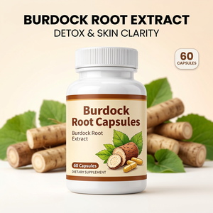 Cápsulas de Raíz de Bardana OEM, 60 Cápsulas, Suplemento Herbal, Marca Privada de Fábrica - Product Image 1