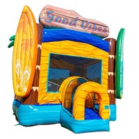 Château gonflable commercial Good Vibes Fun Bounce en PVC 13x13x15 pieds pour enfants, facile à installer dans le jardin