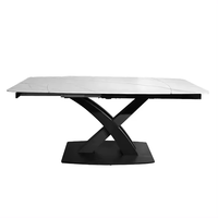 Erstklassige Qualität Moderner Luxus Nordischer Stil Klappbarer Keramik Esstisch Pulver beschichtung stein für Home Hotel Entry
