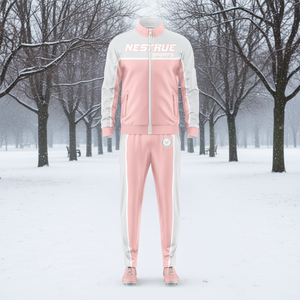 ชุดวอร์มกีฬา Nestrue แบบสั่งทำพิเศษสำหรับผู้ชาย ชุดสองชิ้น เสื้อแจ็คเก็ตซิปและกางเกงขายาว ผลิตจากโพลีเอสเตอร์ ระบายอากาศได้ดี แห้งเร็ว ทรงปกติ ไซส์ XL - Product Image 2