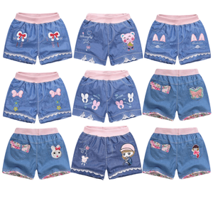 女の子用夏用通気性ソフトデニムショートパンツとドレスパンツ、新しい子供用アウターウェア、レースディテール付きプラスサイズ - Product Image 5