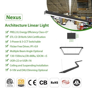 Dimmable LED kiến trúc tuyến tính ánh sáng kho 3000K 4000K 5000K màu Đen nhôm 40W 1200mm văn phòng nhà văn phòng - Product Image 2