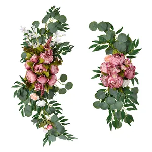 शादी की सजावट, फूलों की सजावट और शादी के रिसेप्शन समारोह के लिए शादी के स्वागत चिह्नों के कृत्रिम पेनी फूल