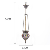 Turc marocain Boho mosaïque suspendu plafonnier lumière pendentif multicolore verre Globe pour chambre décor à la maison salon