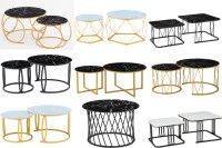 Table basse ronde en bois rustique industriel, tables d'appoint, table de salon, table de canapé