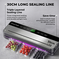 65kPa 120W 30cm 4L/min ecran tactile coupe-sac sec humide cuisine alimentaire machine sous vide soudeuse emballage alimentaire