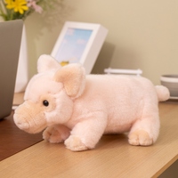 Boneka Babi Pink Lucu Super Lembut, Dapat Dikustomisasi, Isi Kapas PP, Pereda Stres & Desain Bordir