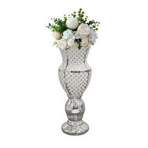 Jarrón Extra <span class=keywords><strong>grande</strong></span> de Magnesia de 60cm, diseño de <span class=keywords><strong>trompeta</strong></span>, mosaico decorativo blanco brillante, FRP para el hogar - Product Image 1