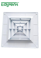 Diffuseur de plafond carré en plastique ABS étanche, blanc, pour salle de bain, cuisine, systèmes de climatisation centralisée HVAC