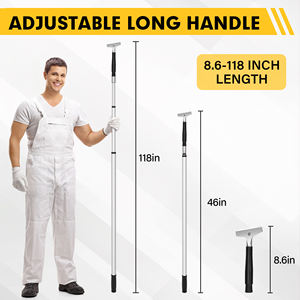 مجموعة سكاكين معجون مع عصا تلسكوبية لإزالة ورق الحائط وأداة كشط الطلاء - Product Image 3