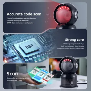 JR T62 QR 2D Wired Barcode Reader USB Desktop POS Scanner With Auto Induction And Screen Scanning For Cash Register