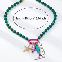 Collar de Verano con Colgante de Resina Hecho a Mano, con Cuentas en Forma de Pez, Estrella de Mar y Corazón, Estilo Moderno