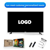 Téléviseur intelligent WiFi 4K LED personnalisé 32 pouces noir grand écran 60Hz pour le commerce extérieur, vente en gros, avec fonction de mise en miroir d'écran