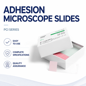 สไลด์แก้วสำหรับไมโครสโคปแบบ PCI Series สำหรับห้องปฏิบัติการ  พื้นผิวขุ่นพร้อมแถบติดฉลาก สำหรับการทดสอบตัวอย่างเนื้อเยื่อ - Product Image 1