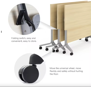 Hiện đại Modular gấp bàn với bánh xe cho văn phòng nhà hoặc trường đào tạo bán buôn sắt MFC nghiên cứu bảng - Product Image 5