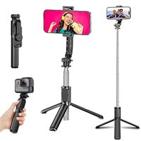 Trépied perche à selfie professionnel pliable robuste en ABS+aluminium, capacité de charge 5 kg, léger pour le vlogging, le streaming en direct et TikTok