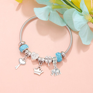 <span class=keywords><strong>Bracciale</strong></span> <span class=keywords><strong>con</strong></span> ciondolo a farfalla in acciaio inossidabile <span class=keywords><strong>con</strong></span> perline di <span class=keywords><strong>diamanti</strong></span> fai-da-te, placcato argento, stile bohémien, regalo unisex - Product Image 3