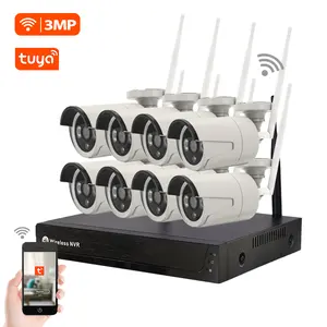 Trending Products 2022 Hd 5MP 3MP Audio Cctv Security Ip Camera Wireless Camera Kit Cctv System 4ch Nvr Wifi Nvr Kit