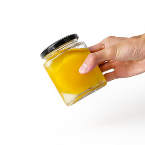 Pot en verre avec couvercles, pot de conservation alimentaire pour confiture, miel, cornichons, 280 ml, 380 ml, 500 ml, carré, confiture, miel, gelée - Product Image 5