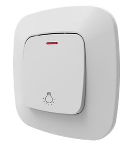 Tombol sakelar tekan listrik rumah bahan PC standar Eropa kontrol lampu sakelar Dinding 1 gang <span class=keywords><strong>2</strong></span> arah dengan lampu - Product Image 4