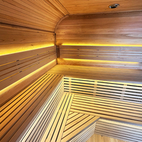 Sauna de Madera de Hemlock Natural, Material Ecológico de Primera Calidad, Textura Suave, Sauna de Madera de Cedro para Uso Diario a Largo Plazo