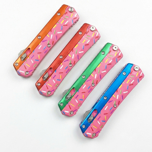 Cuchillo de Camping Micro Tech Edición Grande de Aluminio, Herramienta EDC de Bolsillo de Alta Calidad, Acero Inoxidable, Mango de Aluminio OEM - Product Image 3