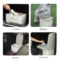 Toilette pliante multifonction portable, commode de camping pliable, toilette de voyage en plastique PP, toilette de voiture, gain de place, pour adultes
