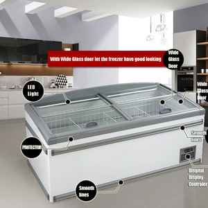 Congelador Comercial con Puerta de Vidrio, Sin Escarcha, Tipo Isla, para Supermercado, Exhibición de Productos - Product Image 5