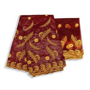 Nouveau <span class=keywords><strong>Bazin</strong></span> de 5 yards et dentelle de 2 yards pour broderie africaine <span class=keywords><strong>Bazin</strong></span> Riche - Product Image 4