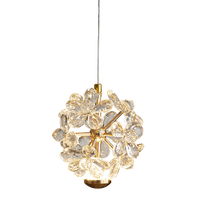 Petit Lustre en Cristal K9 Design Pissenlit Luxe Léger pour Tête de Lit, Salle à Manger, Porche, Salon Près du Canapé, Forme Fleur