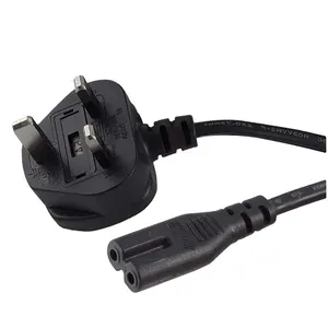 Wholesale UK Power Cable Connector Home application Black Lszh Cables 2 pin 16A 3 FT Power Supply Cord