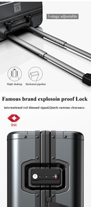 Ensemble <span class=keywords><strong>de</strong></span> <span class=keywords><strong>Valises</strong></span> <span class=keywords><strong>de</strong></span> Luxe en Alliage d'Aluminium et Magnésium, <span class=keywords><strong>Cabine</strong></span> 20 Pouces à Roulettes avec Cadre en Aluminium, Serrure TSA, 4 Roues Pivotantes, Unisexe - Product Image 5
