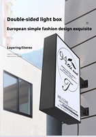 Boîte lumineuse LED rectangulaire imperméable en aluminium pour l'extérieur, panneau publicitaire en acrylique décoratif avec logo