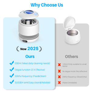 Được xây dựng trong pin siêu âm sạch hơn UV nha khoa xách tay mini đồ trang sức sạch răng giả làm trắng khay răng Làm sạch IPX7 - Product Image 6