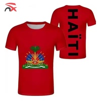 T-shirt drapeau haïtien personnalisé pour événements sportifs, cadeau pour les fans, article de football, manches courtes, été, grande taille