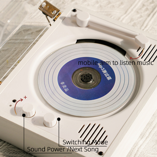 Portable Speaker Music Player with Remote Control Bluetooth Connection USB Type-C Headphone Phonograph Player Phonograph Record