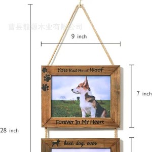 <b>Wooden</b> Pet <b>Picture</b> <b>Frame</b> 6 Inch 7 Inch Vertical Wall Hanging Handmade Rectangular Photo <b>Frame</b> For Home Decoration - Product Image 4
