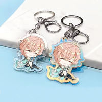 Porte-clés en acrylique vierge à bords ondulés, thème Anime, personnalisable avec impression de personnage, pour décoration de sac à dos d'étudiant, cadeau promotionnel